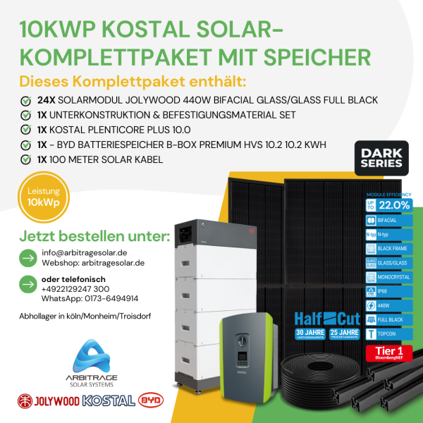 PV Komplettanlage (Kostal) (10 kWp mit Speicher)