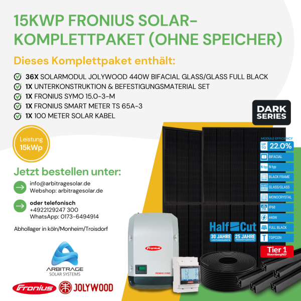 PV Komplettanlage (Fronius) (15 kWp ohne Speicher)