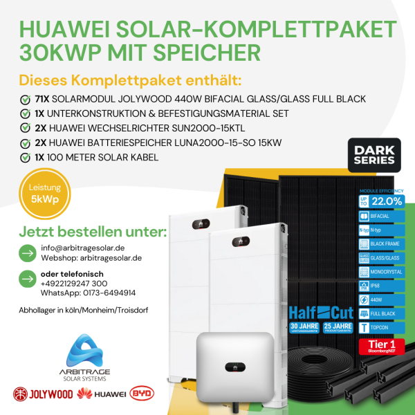 PV Komplettanlage (Huawei) (30 kWp mit Speicher)