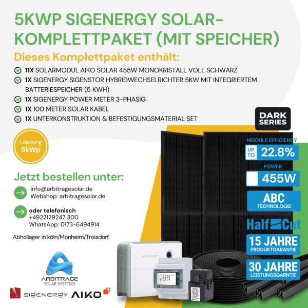 PV Komplettanlage (Sigenergy) (5 kWp mit Speicher)