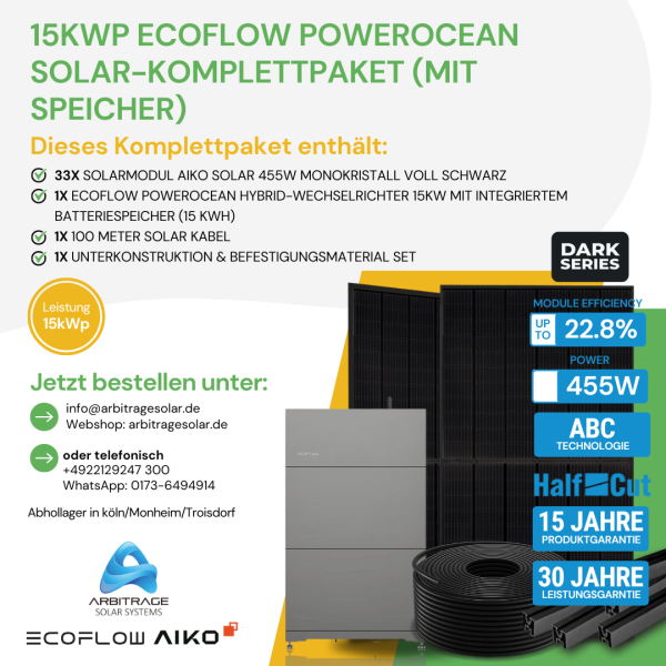 PV Komplettanlage (EcoFlow) (15 kWp mit Speicher)