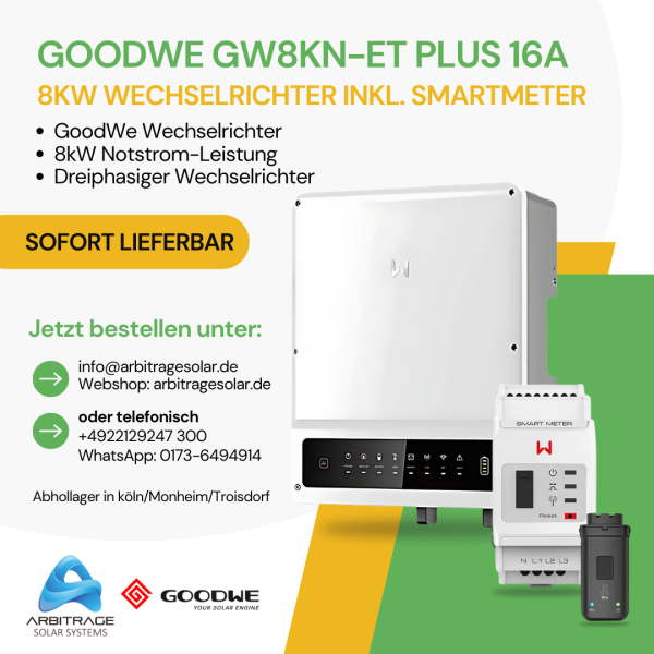 GoodWe GW8KN-ET Plus 16A- 8kW Wechselrichter inkl. Smartmeter