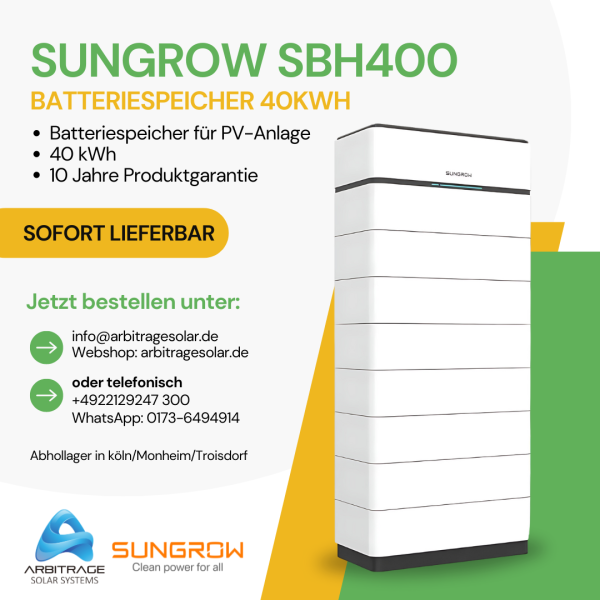 Sungrow SBH400 Batteriespeicher 40kWh