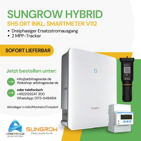 Sungrow Hybrid SH6.0RT inkl. Smartmeter v112