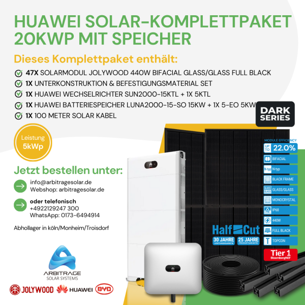 PV Komplettanlage (Huawei) (20 kWp mit Speicher)