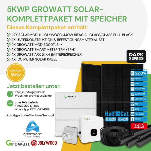 PV Komplettanlage (Growatt) (5 kWp mit Speicher)