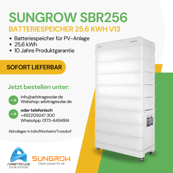 Sungrow SBR256 Batteriespeicher 25,6 kWh v13