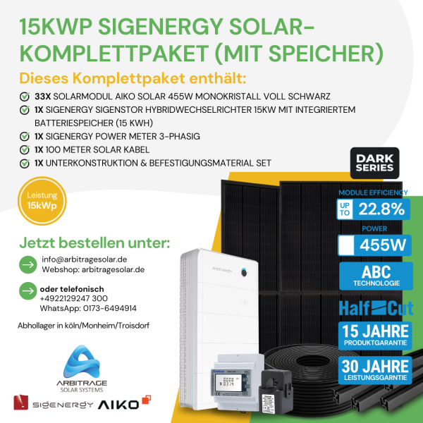 PV Komplettanlage (Sigenergy) (15 kWp mit Speicher)