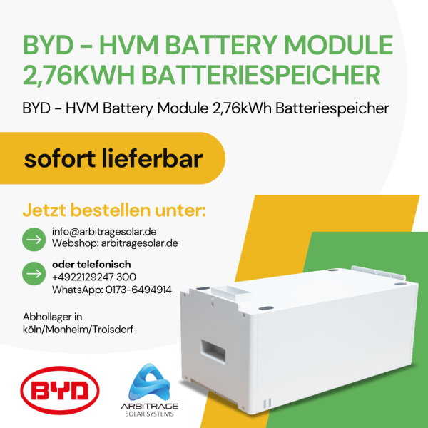 BYD HVM 2,76kW Battery Box Premium Modul