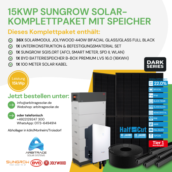 PV Komplettanlage (Sungrow) (15 kWp mit Speicher)