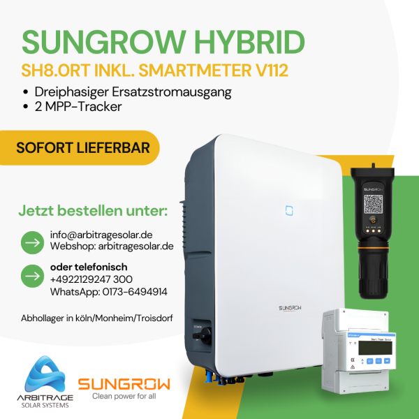 Sungrow Hybrid SH8.0RT inkl. Smartmeter v112