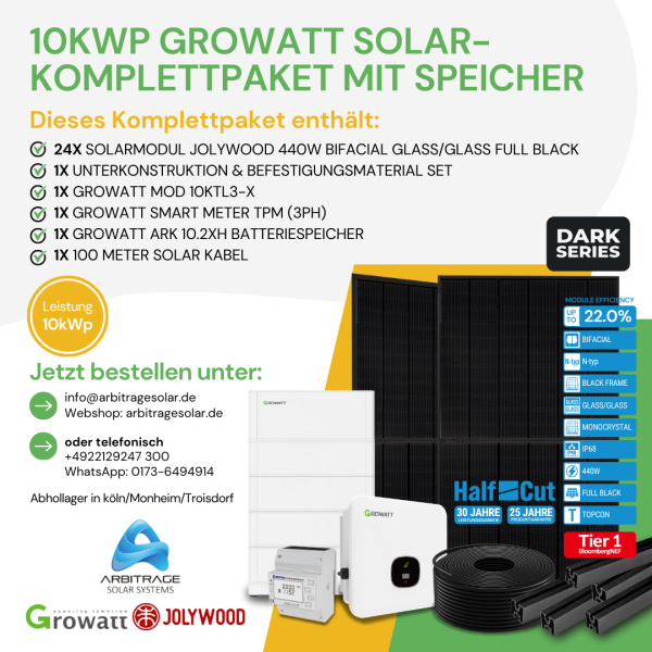 PV Komplettanlage (Growatt) (10 kWp mit Speicher)