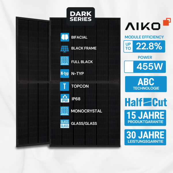 Aiko Solar 455W Glas-Glas Full Black Modul AIKO-A-MAH54Db Neostar 2S+ (Staffelpreis)