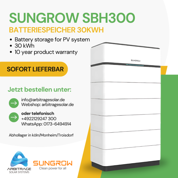 Sungrow SBH300 Batteriespeicher 30kWh