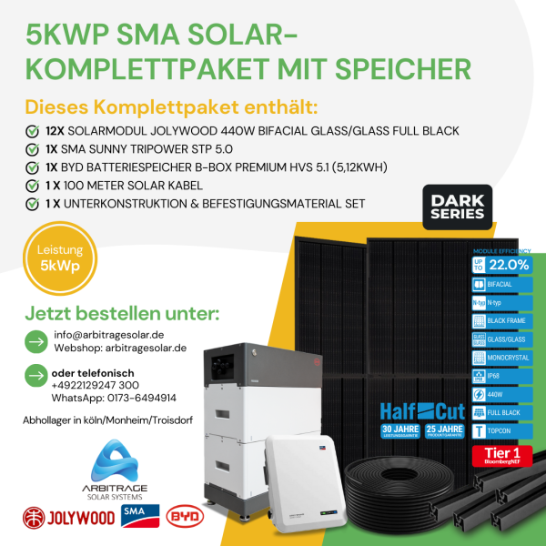 PV Komplettanlage (SMA) (5 kWp mit Speicher)