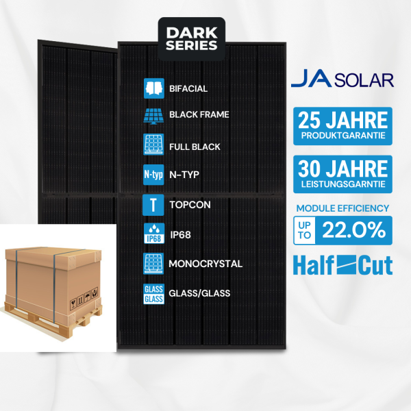 Ja Solar 445W Bifazial Glas-Glas Full Black JAM54D41 - Palettenpreis (36 Stk.)