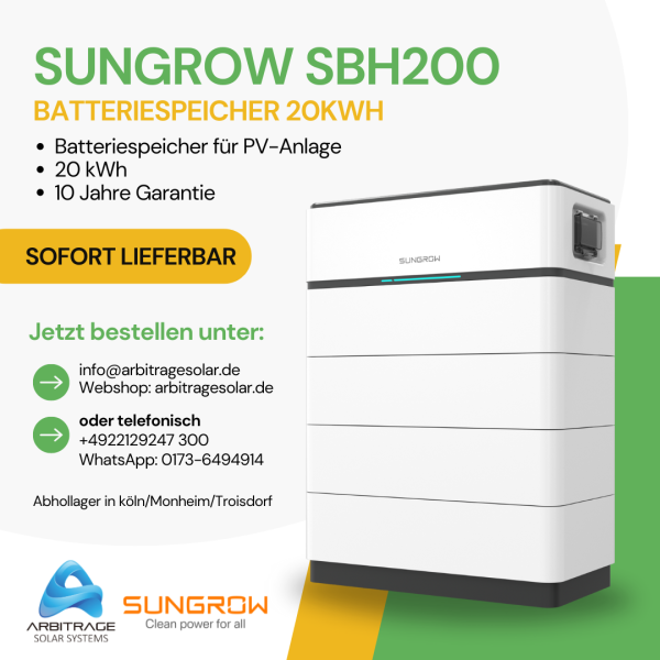 Sungrow SBH200 Batteriespeicher 20kWh